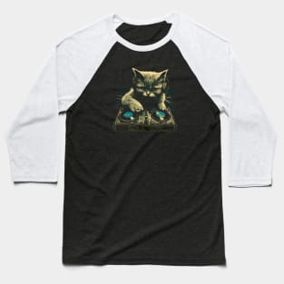 Cat DJ - Blue Kitty - DJ Cat - Deadmau5 - Deadmouse Baseball T-Shirt